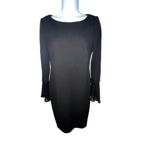 NWT Calvin Klein Black Bell Sleeve Sheath Dress – Size 8